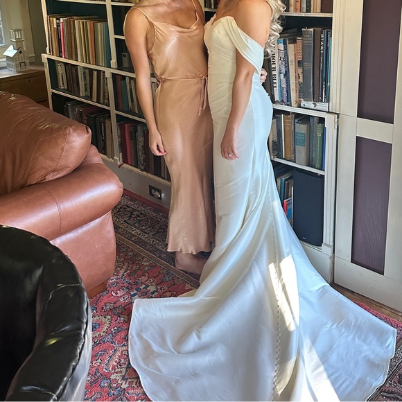 La Lune Bias Cowl MIDI Dress | Desert Rose | Size: 6 - Picture 3 of 5